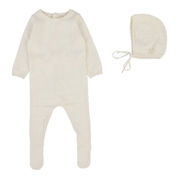 Lilette Dotty Knit Footie Set