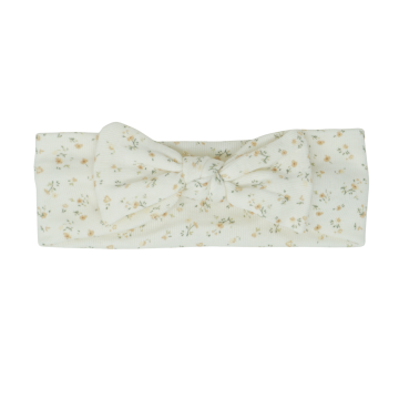 Bandeau Baby Bow Band Tiny Yellow Floral/ White
