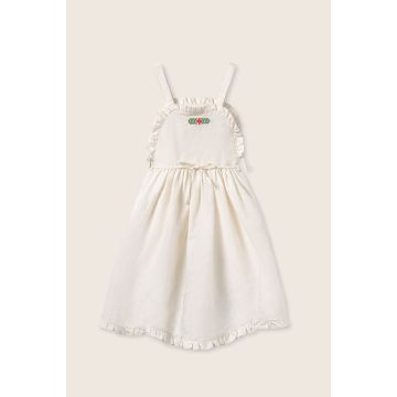 Cozmo Cotton Linen Dress Ivory
