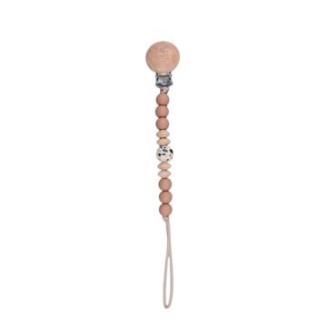 Daisy Gift Box Teething pacifier clip - Dark Tan Speckled 