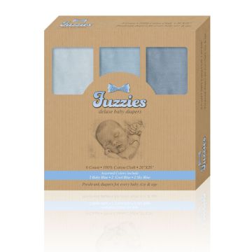 Fuzzies Blue 6 Pack Diaper Cloths
