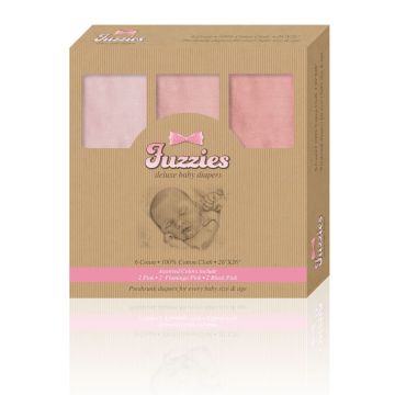 Fuzzies Pink 6 Pack Birp Cloths