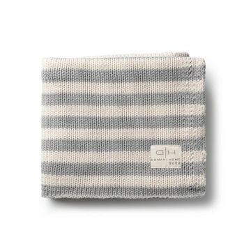 Domani Home Iconic Stripe Knit Baby Blanket Cool grey