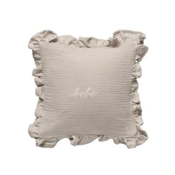 Domani Home Gauze Linen Sham Ruffle Square Bebe Taupe