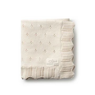 Domani Home Scalloped Pointelle Blanket Natural