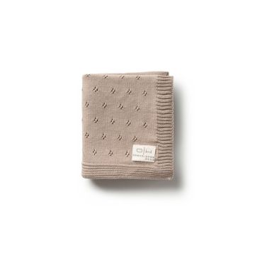 Domani Home Flower Knit Blanket STONE