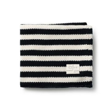 Domani Home Iconic Stripe Knit Baby Blanket Black