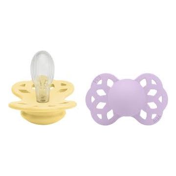 BIBS Infinity 2 PACK Silicone Symmetrical Pale Butter/Violet Sky