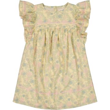Louis Louise DRESS BETTIE COTTON VEIL INDIAN FLOWER LIGHT YELLOW