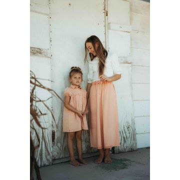 Kin+Kin Denim Maxi Drawstring Skirt 