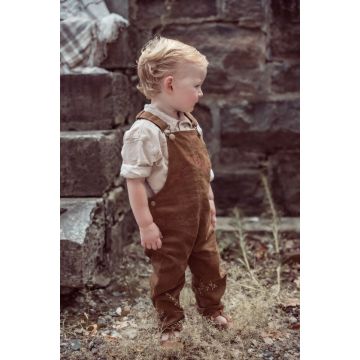 Coco Blanc Long Corduroy Overalls Tan