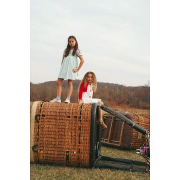 One Child Tessa Embroidered Cherry Pleated Dress 