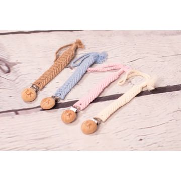 Tuk Baby braided Paci CLip Tan