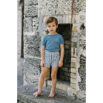 Lil Legs GINGHAM PULL ON SHORTS BRIGHT BLUE