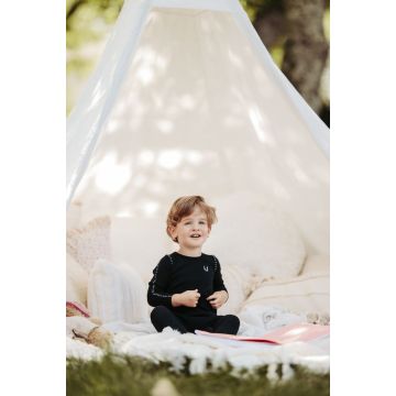 L'amour Lou ELEAGNT STITCH FOOTIE BOYS BLACK/CREAM