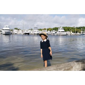 Lil Legs KNIFE PLEATED SKIRT Navy