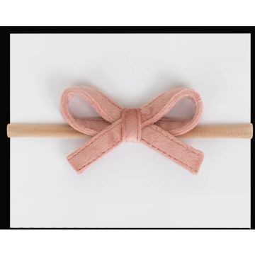 Adora Velvet Bow Headband Dusty Pink