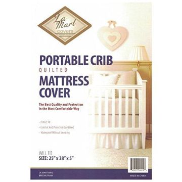 La Mart Portable Crib quilted Mattress Cover