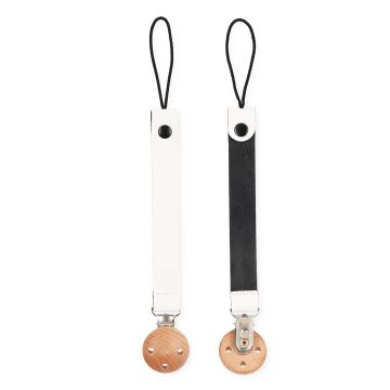 Tannery & Co Leather Pacifier Clip Ebony