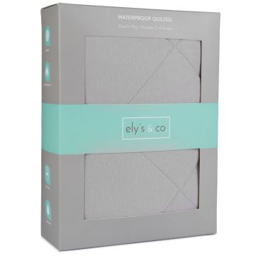 Ely's & Co Grey Waterproof Quilted Playard Sheet
