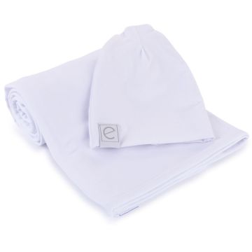 Ely's & Co Spandex Swaddle Blankets + Baby Hat -White