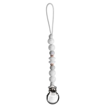 Adora pacifier clip in White dot