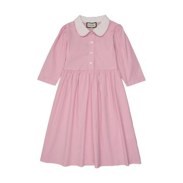 Elle Rae Pinstriped Pink Dress 3/4 Sleeves