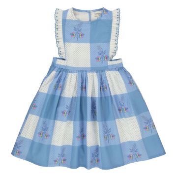 Bebe Organic Elsa Apron Dress Atlantic Floral Dot