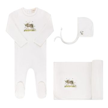 Ely's and Co Watercolor Cradle Collection Ivory Girl Standard 3 Pc Set