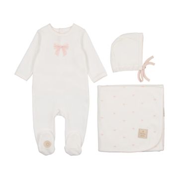 Mon Tresor Embroidered Bow Layette Set Ivory