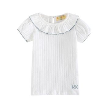 RetroKid Emery Pointelle Collared Tshirt Short Sleeve