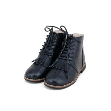 Camille Emily Fringes Black Leather 