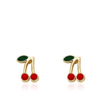 Twin Stars 14K Cherry Chic Cherry Stud Earring