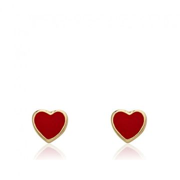 LMTS Red Enamel Heart Stud Earring