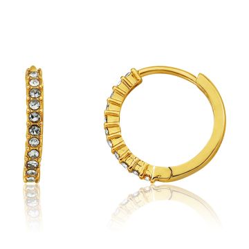 Twin Stars Gold Plated Crystal Huggy Earring