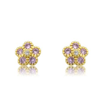 Twin Stars Flower Stud Earring