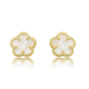 Twin Stars Mother Of the Pearl Flower Stud Earring