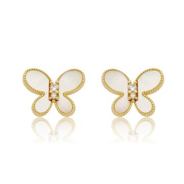 Twin Stars other of Pearl Butterfly Stud Earring
