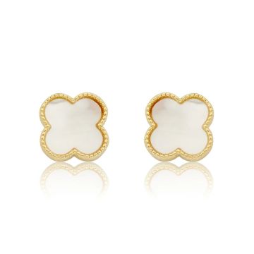 Twin Stars Pearl Clover Stud earring