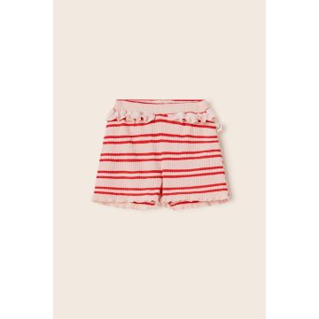 Cozmo Double Stripes Rib Baby Shorts Cloud Pink