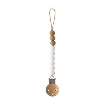 Mushie Eva Silicone Pacifier Clip Eva White