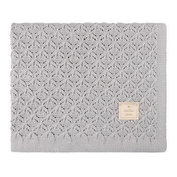 Mon Tresor Extra Luxe Knit Blanket Pearl Blue