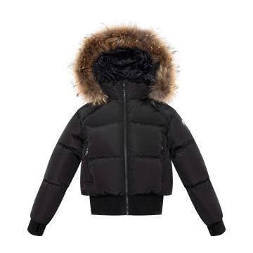 Ellabee Girls Shearling Collar Bomber Black