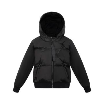 Ellabee Down Fur-lined Spring Bomber Black