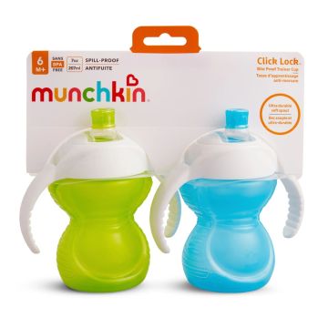 Munchkin Click Lock Bite Proof Trainer Cup, 2 Pack