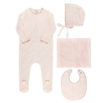 Tricot Faded Floral Layette Set