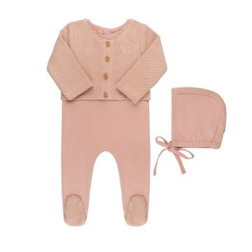 Faux Cardigan Collection Footie And Bonnet