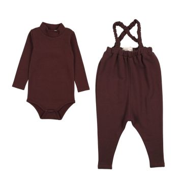 Farren+Me French Terry Overall + Mockneck Onesie Set