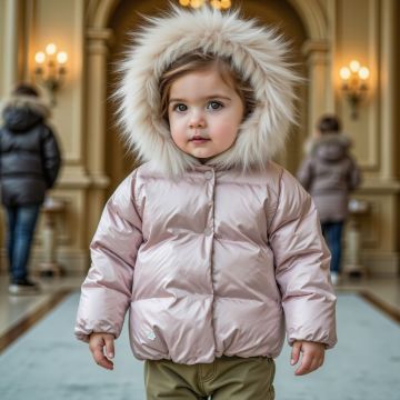 Scotch Bonnet Baby Pink Coat with Pink Fur