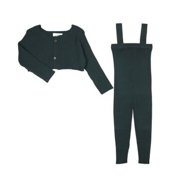 Panther Forest Knit Overalls